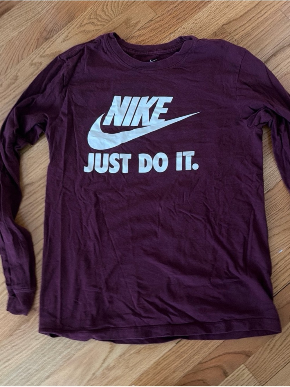 Nike Long-Sleeve 'Just Do It.' Tee - Maroon